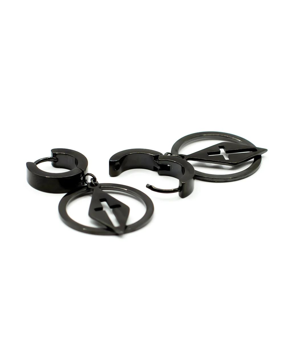 Huggies Cross & Circle Earrings - Image 3