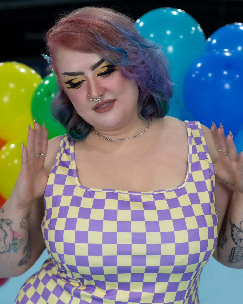 Iris Checkerboard Dress - Image 3