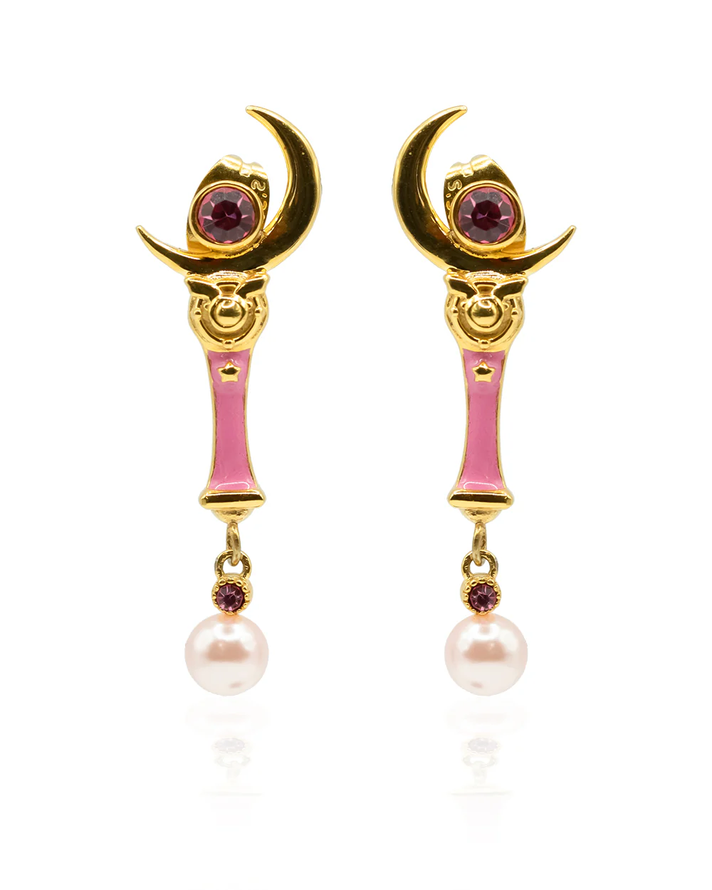 Moon Wand with Pearl Earrings