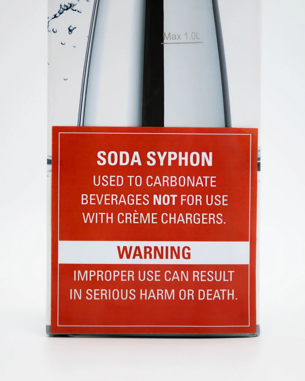 MOSA Classic Soda Siphon Stainless Steel 1 Litre - Black - Image 3