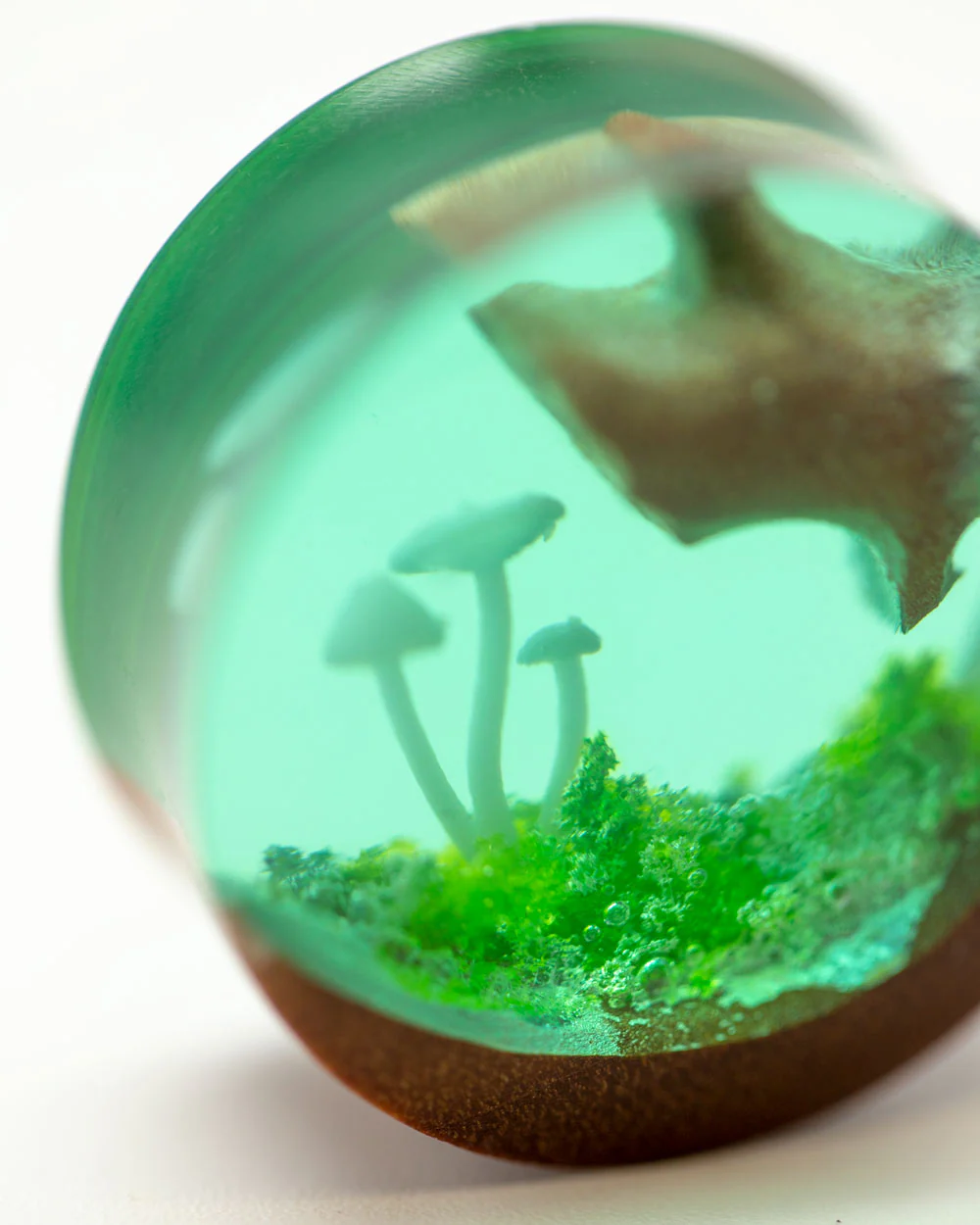 Mystic Mushroom Epoxy Wood Plug - Image 3