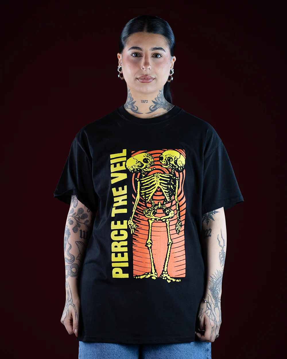 Pierce The Veil Wavy Skeleton T-Shirt (Licensed Merchandise) - Image 3