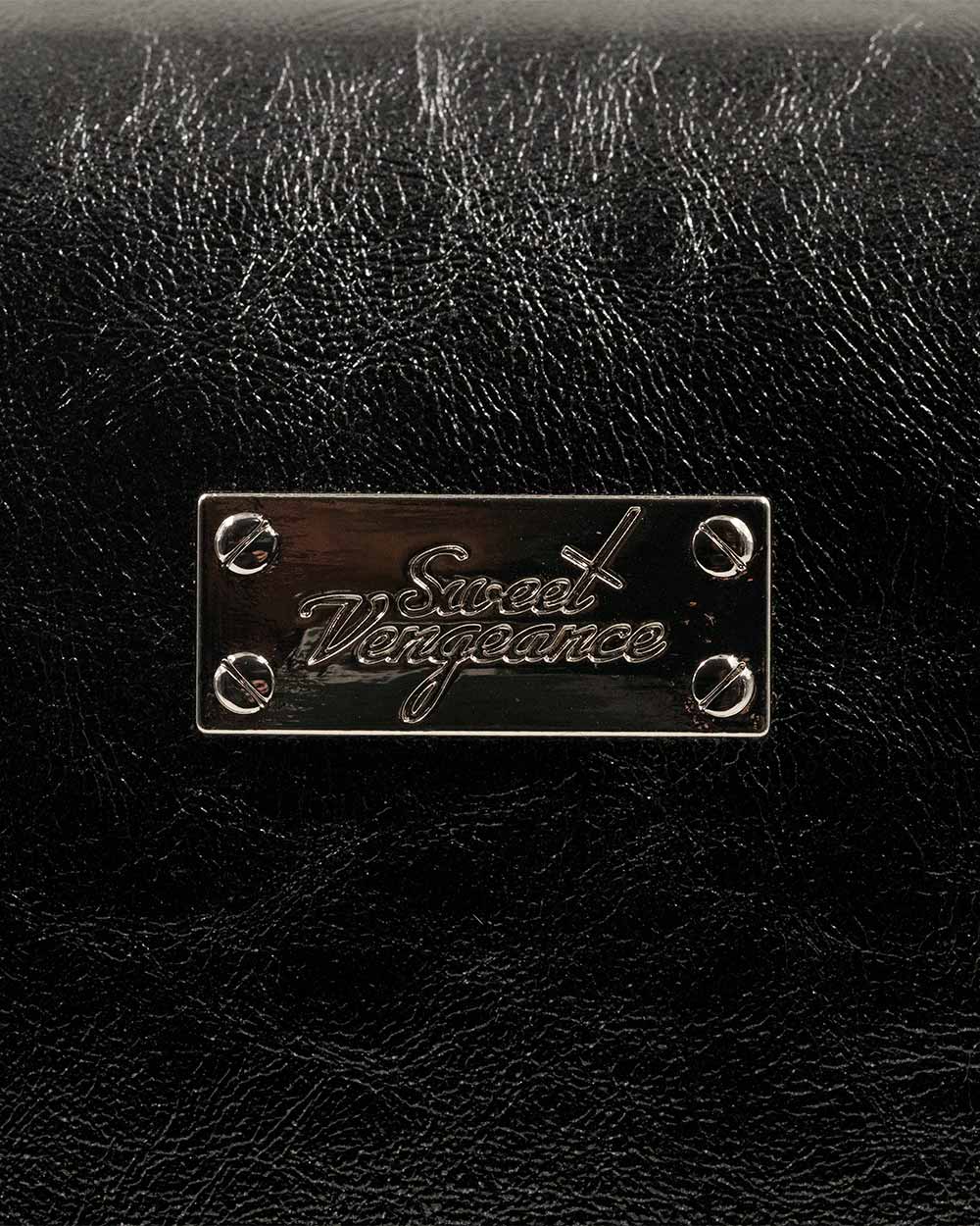 Purse - Small Black X-Body Bag W/ Turn Clasp And Chains Black Sv - Image 10