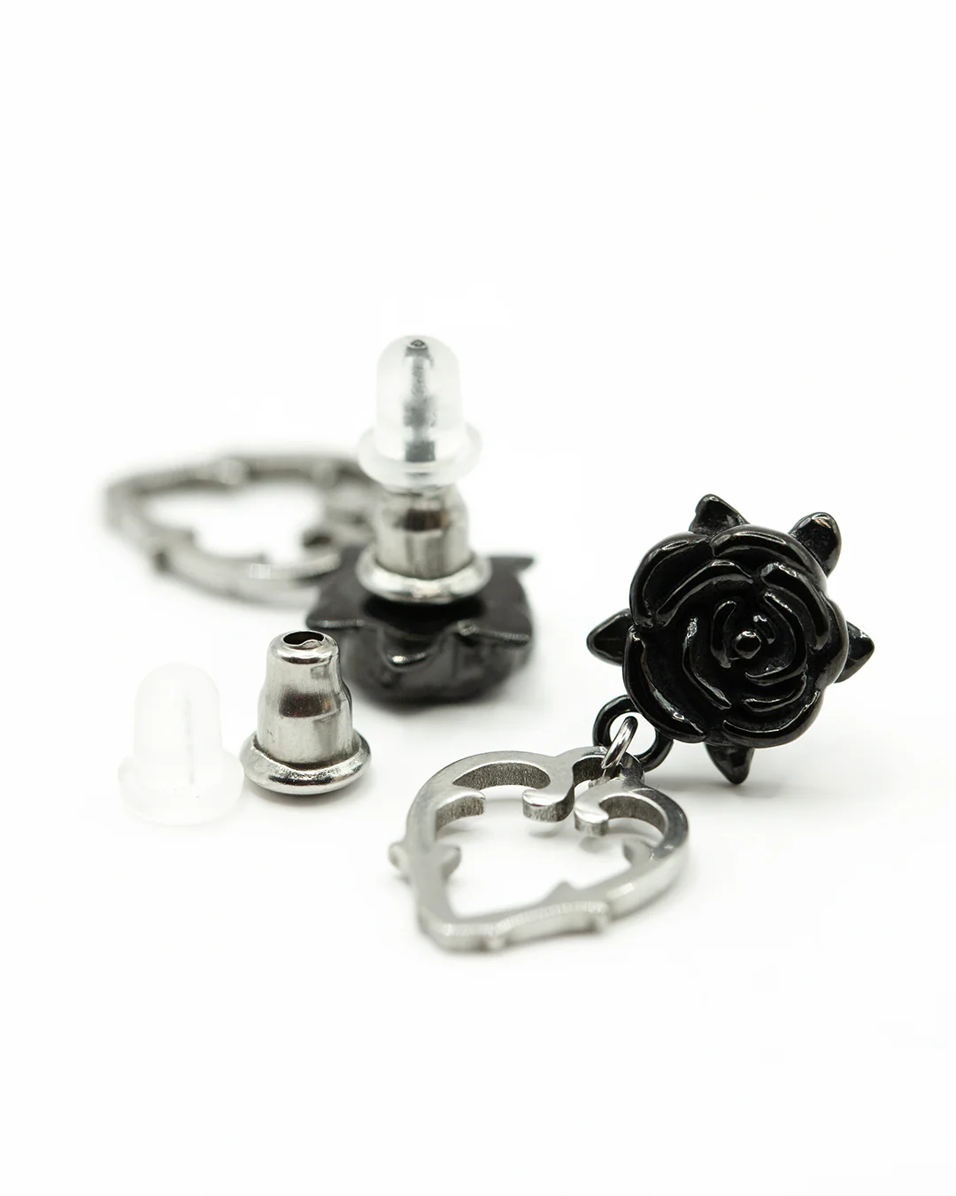 Rose & Heart Earrings - Image 2