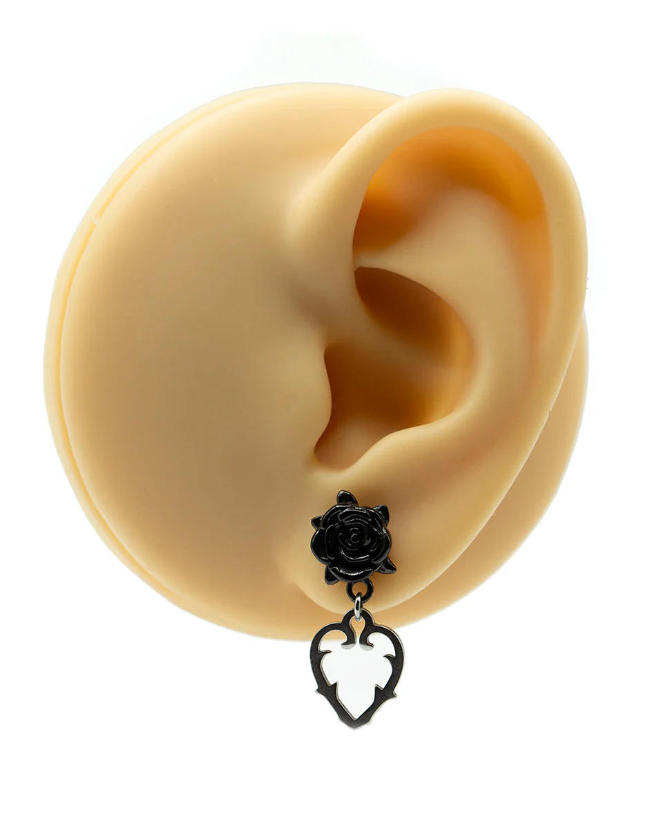 Rose & Heart Earrings - Image 3