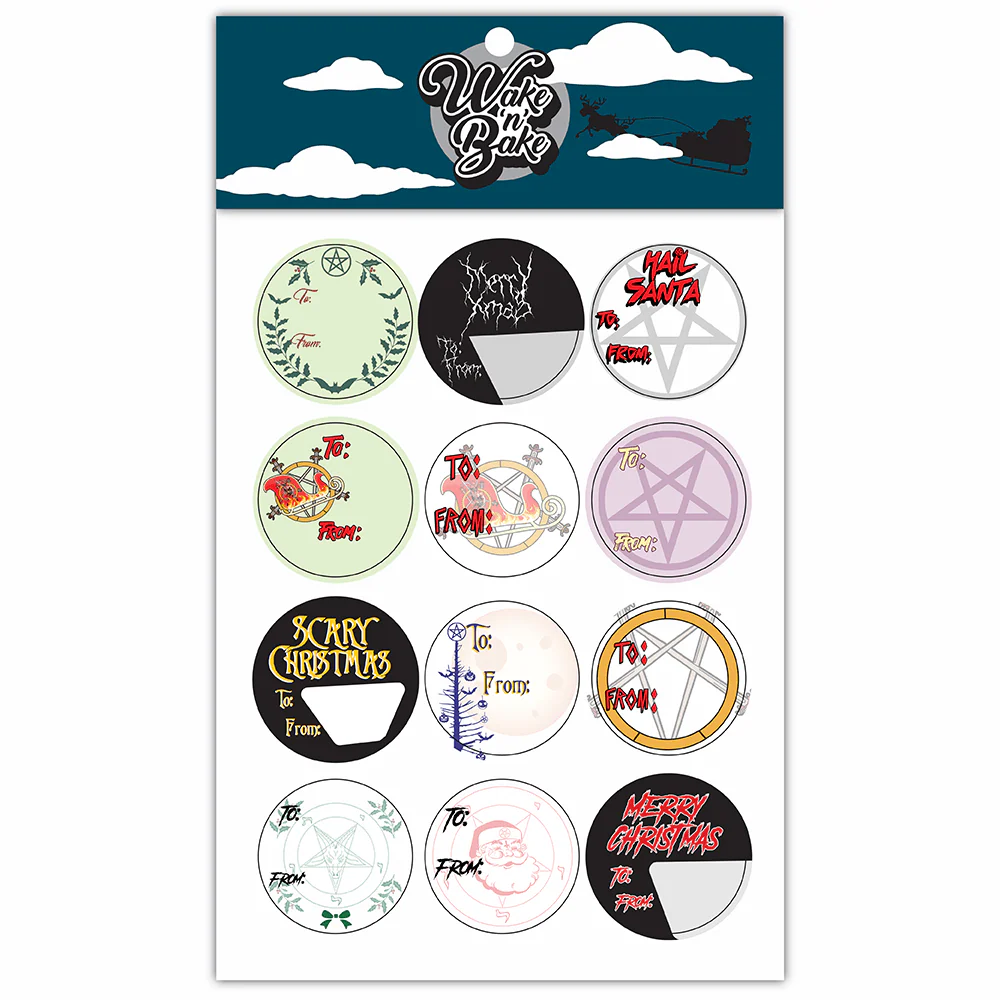 WAKE 'N' BAKE | 24 PACK OF SATANIC XMAS STICKERS
