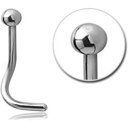 Silver Ball Curved Nose Stud 18g