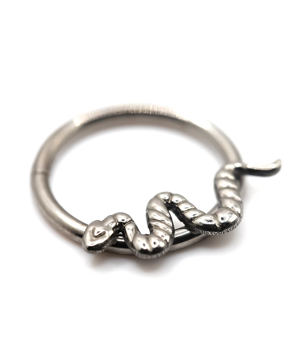 Snake Detail Titanium Hinged Ring - Image 3