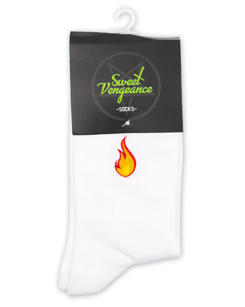 Socks - Calf Socks White W/ Flame Emb Sv - Image 3