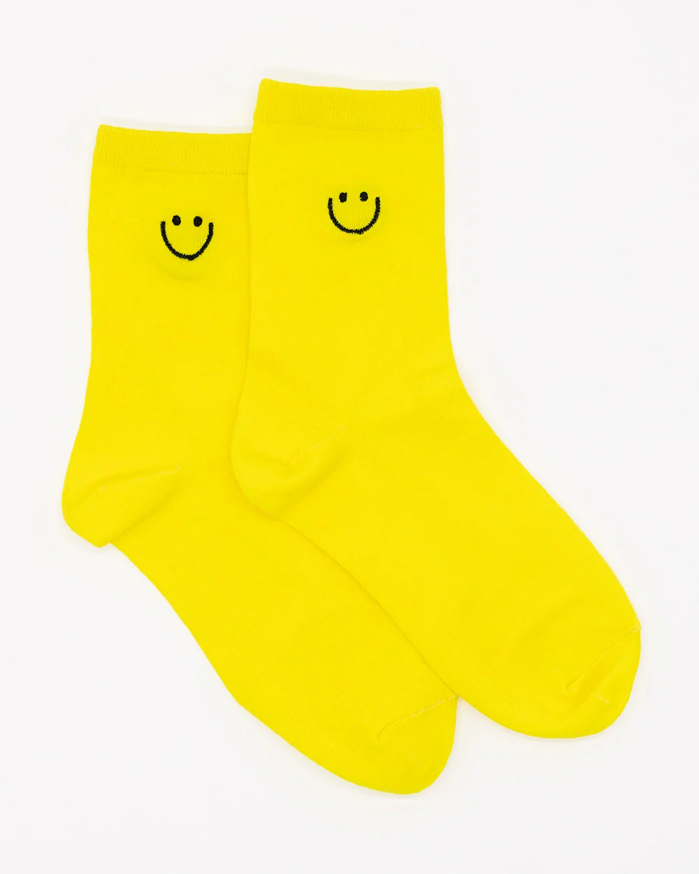Socks - Calf Socks Yellow W/ Smiley Emb Sv - Image 2