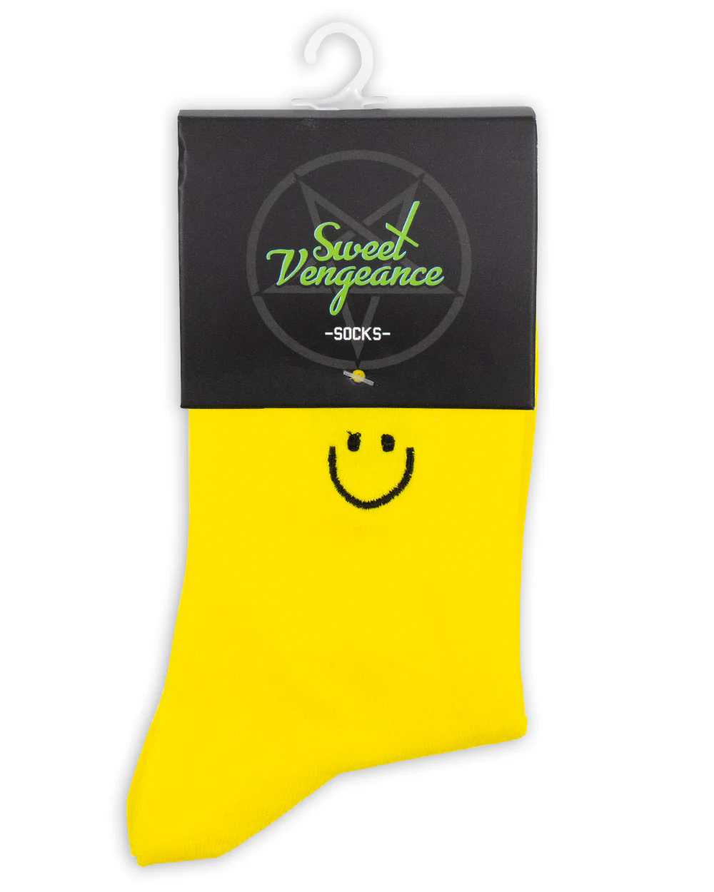 Socks - Calf Socks Yellow W/ Smiley Emb Sv - Image 3