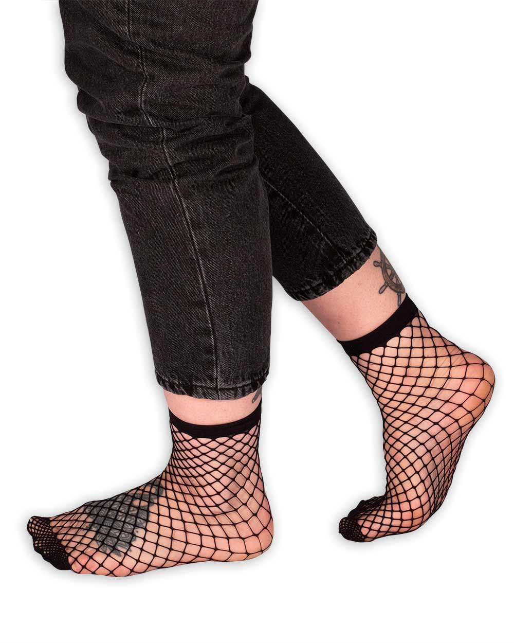 Socks - Pack Of 2 Fishnet Crew Socks Black Sv - Image 2