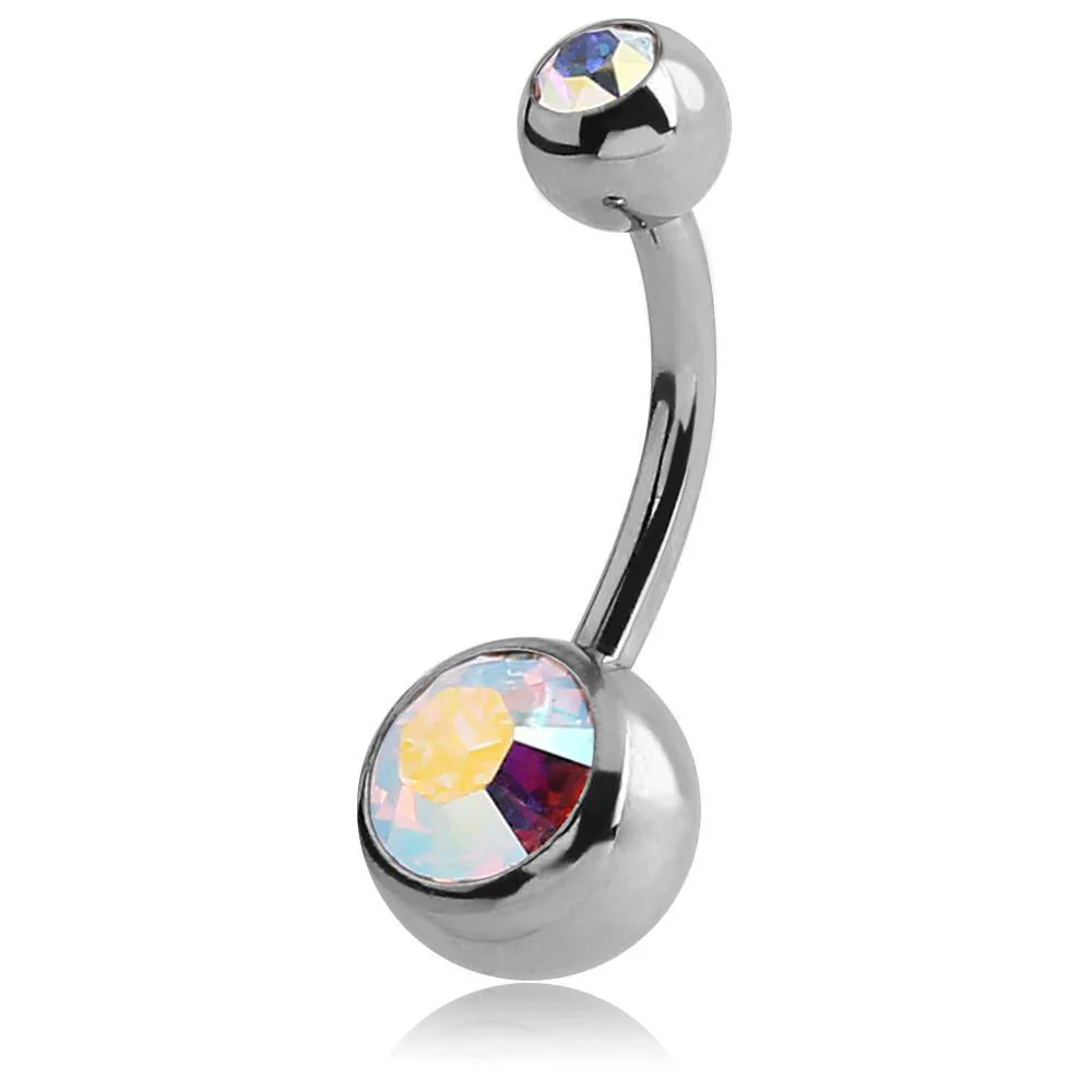 Surgical Steel Large Jewelled Navel Barbell - Image 9