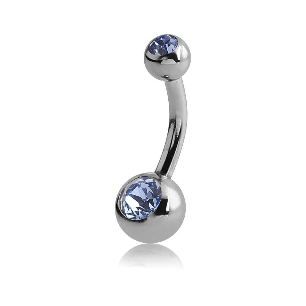Surgical Steel Small Jewelled Navel Barbell - Image 4