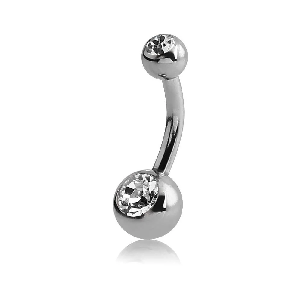Surgical Steel Small Jewelled Navel Barbell - Image 7