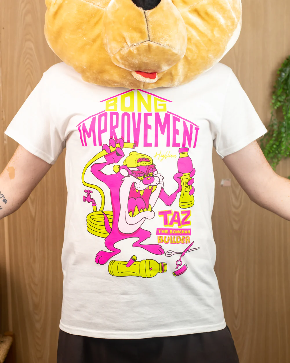 Taz Bong Improvement White T-Shirt - Image 2