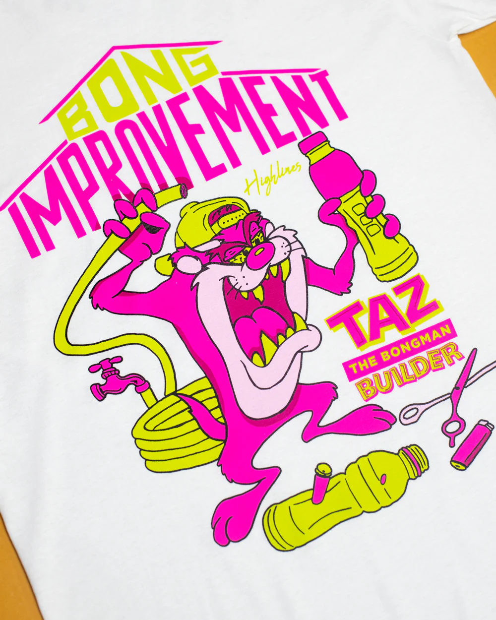 Taz Bong Improvement White T-Shirt - Image 5
