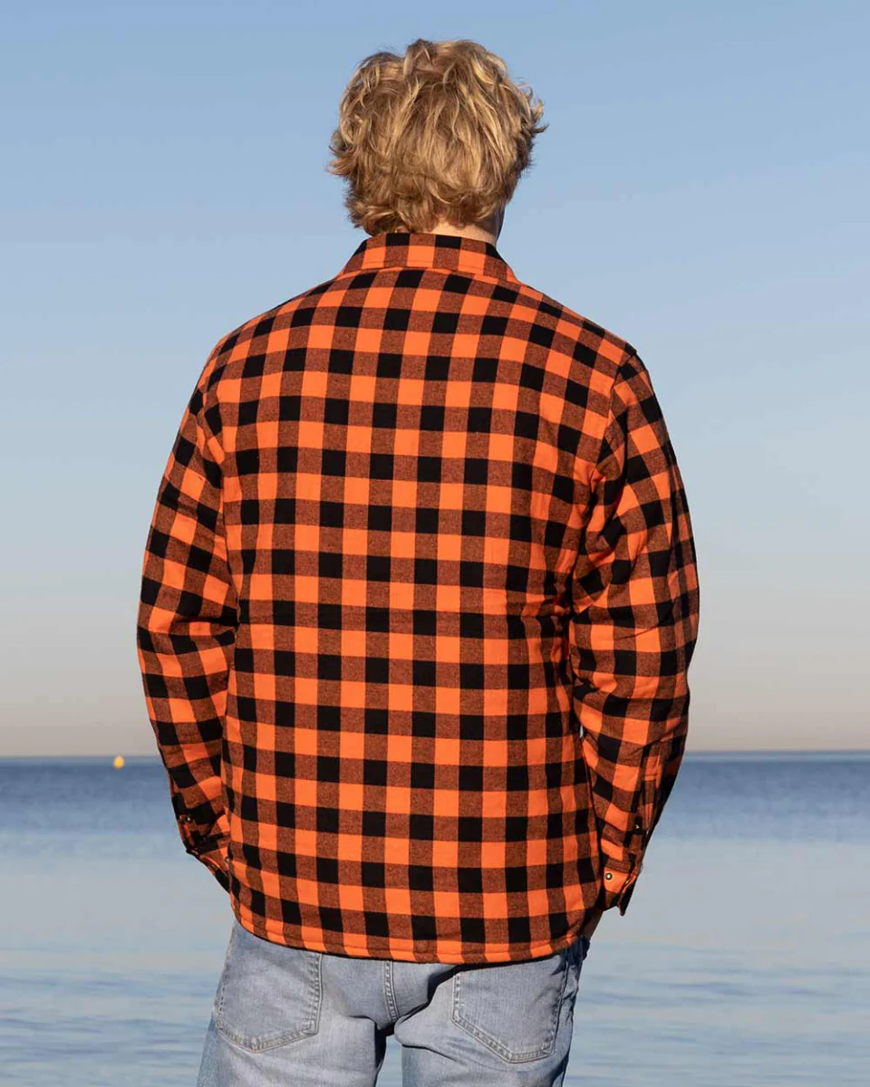 Orange Soft Padded Flannel Jacket - Image 4