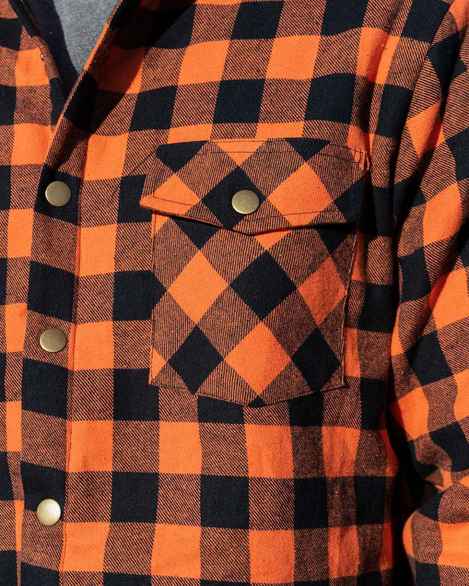Orange Soft Padded Flannel Jacket - Image 5