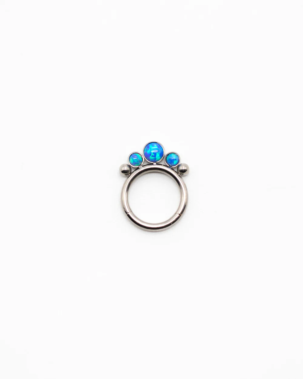 Titanium Hinged Ring W Blue Opal - Image 3