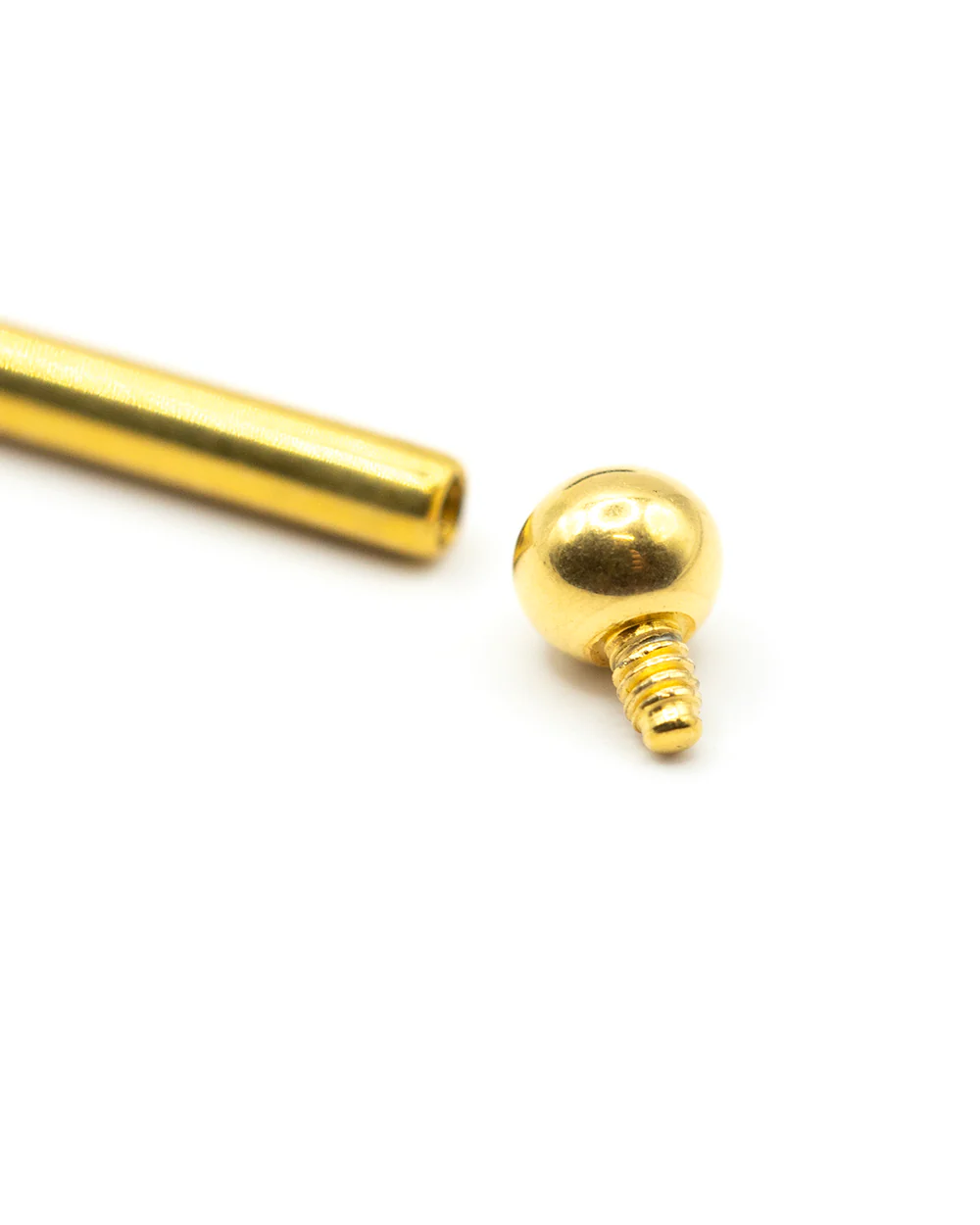 Gold PVD Titanium Internal Thread Industrial Barbell - Image 2