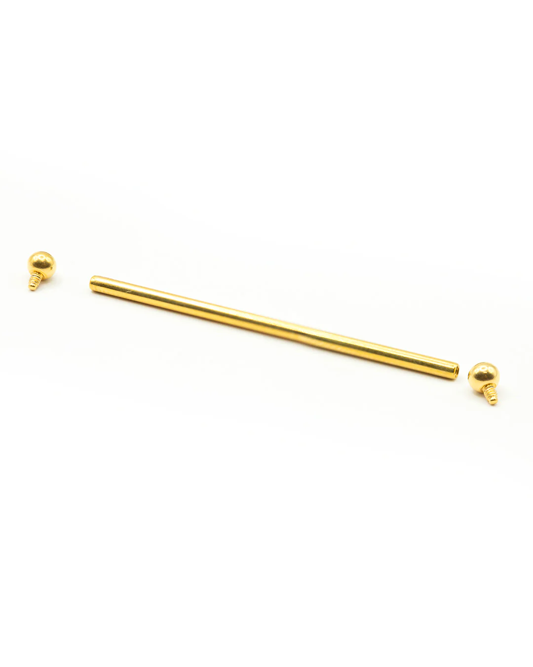 Gold PVD Titanium Internal Thread Industrial Barbell - Image 3