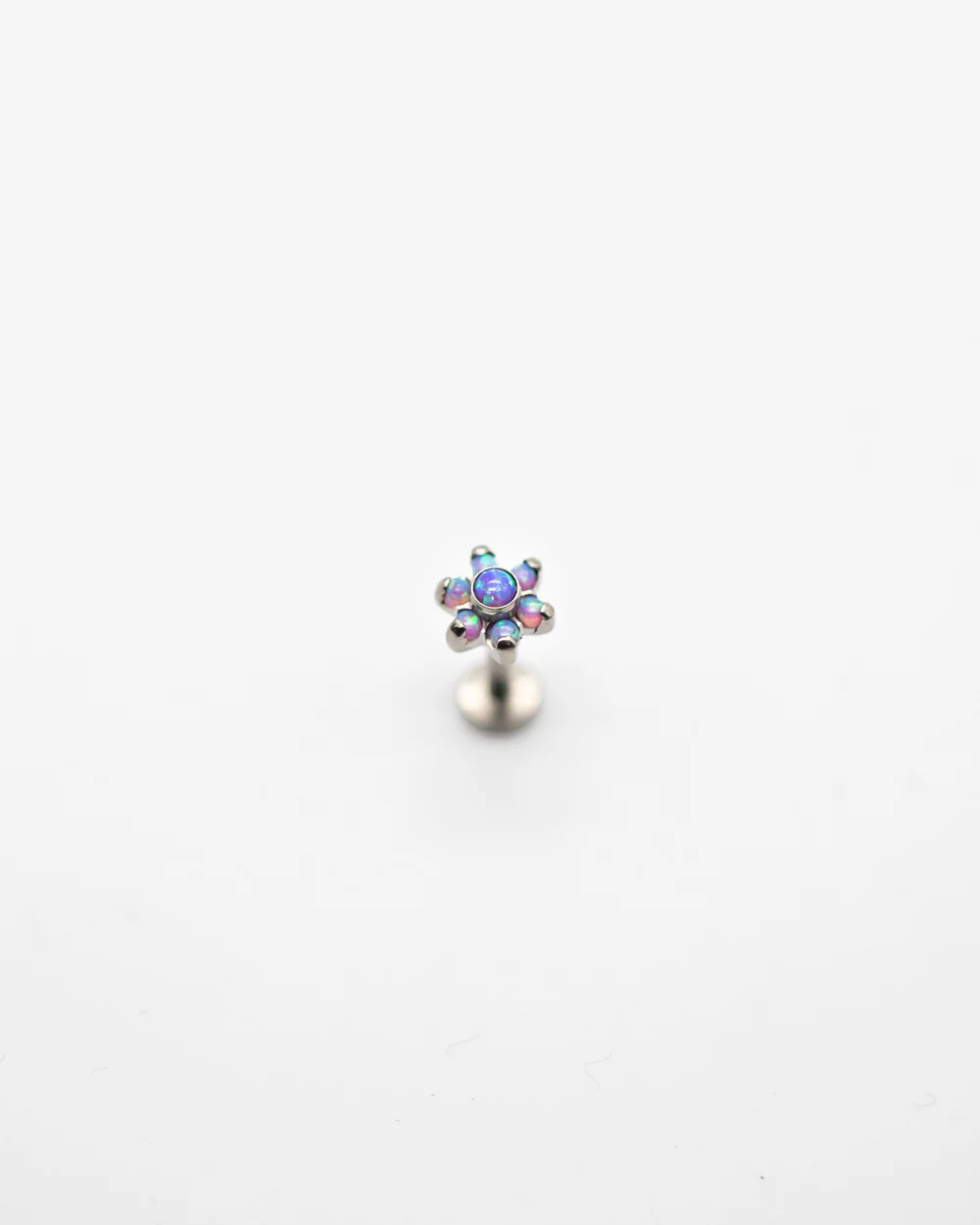 Titanium Internal Thread Opal Flower Labret Bar - Image 6