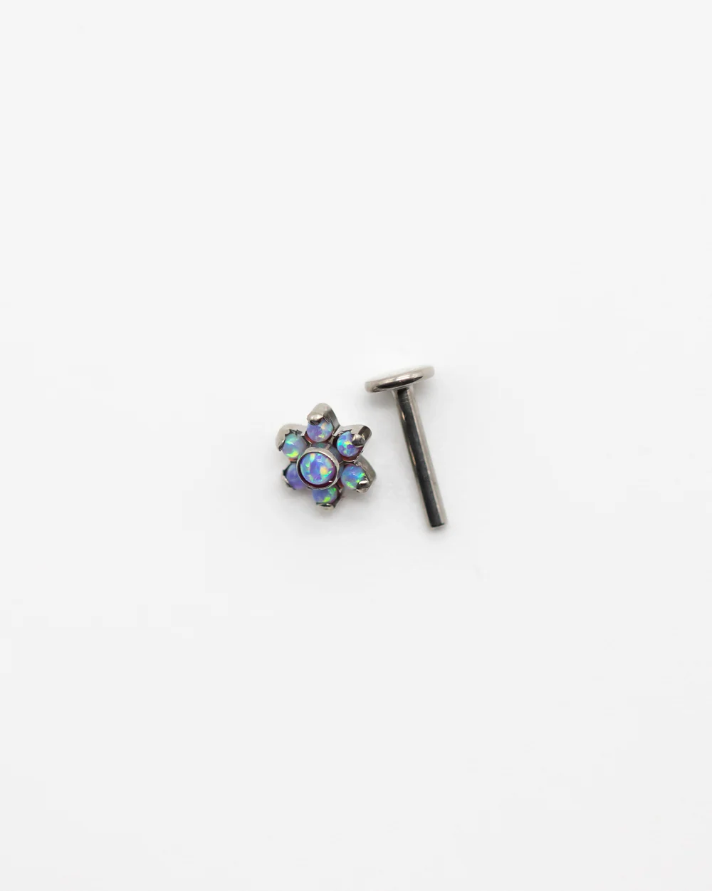 Titanium Internal Thread Opal Flower Labret Bar - Image 7