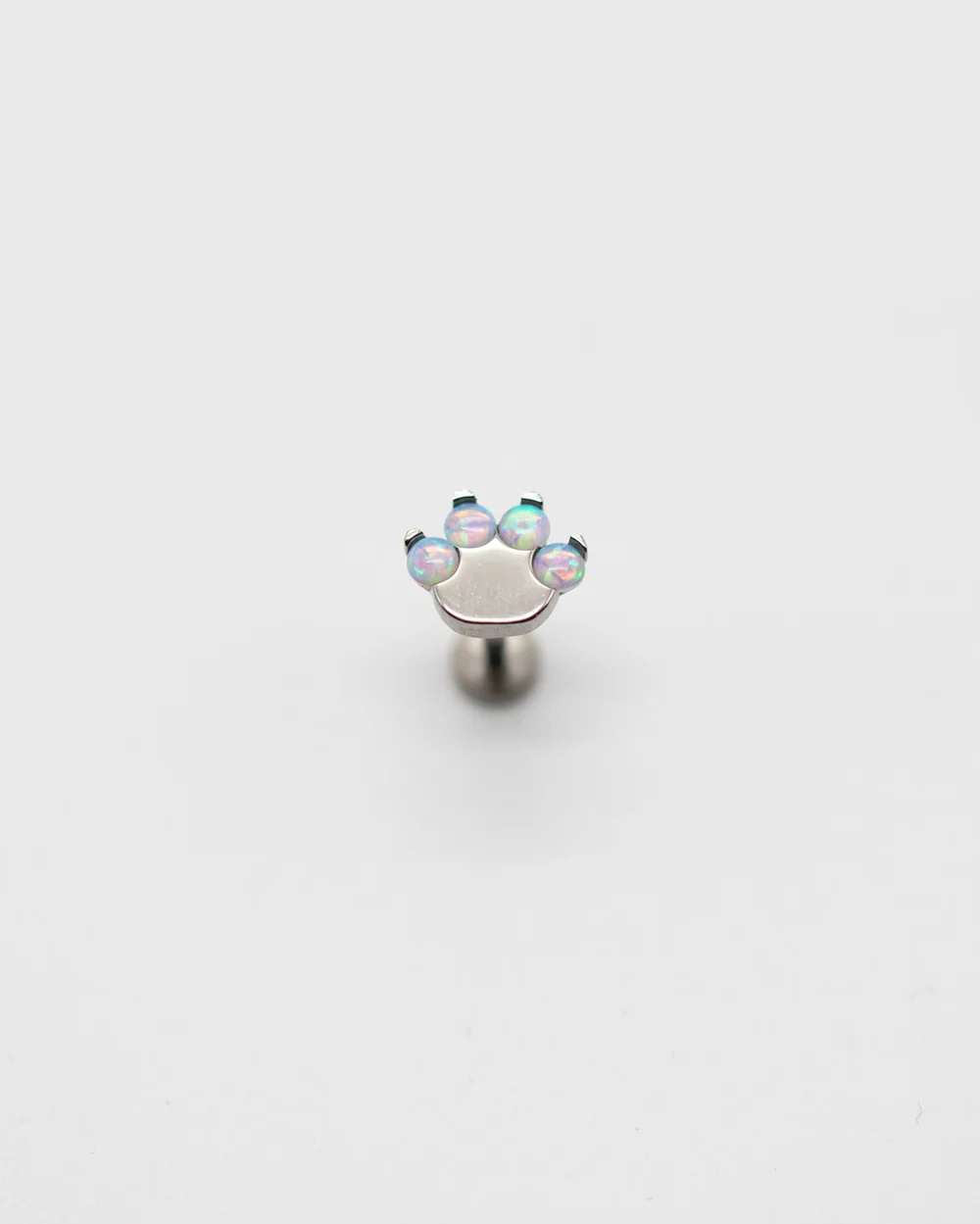 Titanium Internal Thread Opal Paw Labret Bar - Image 6