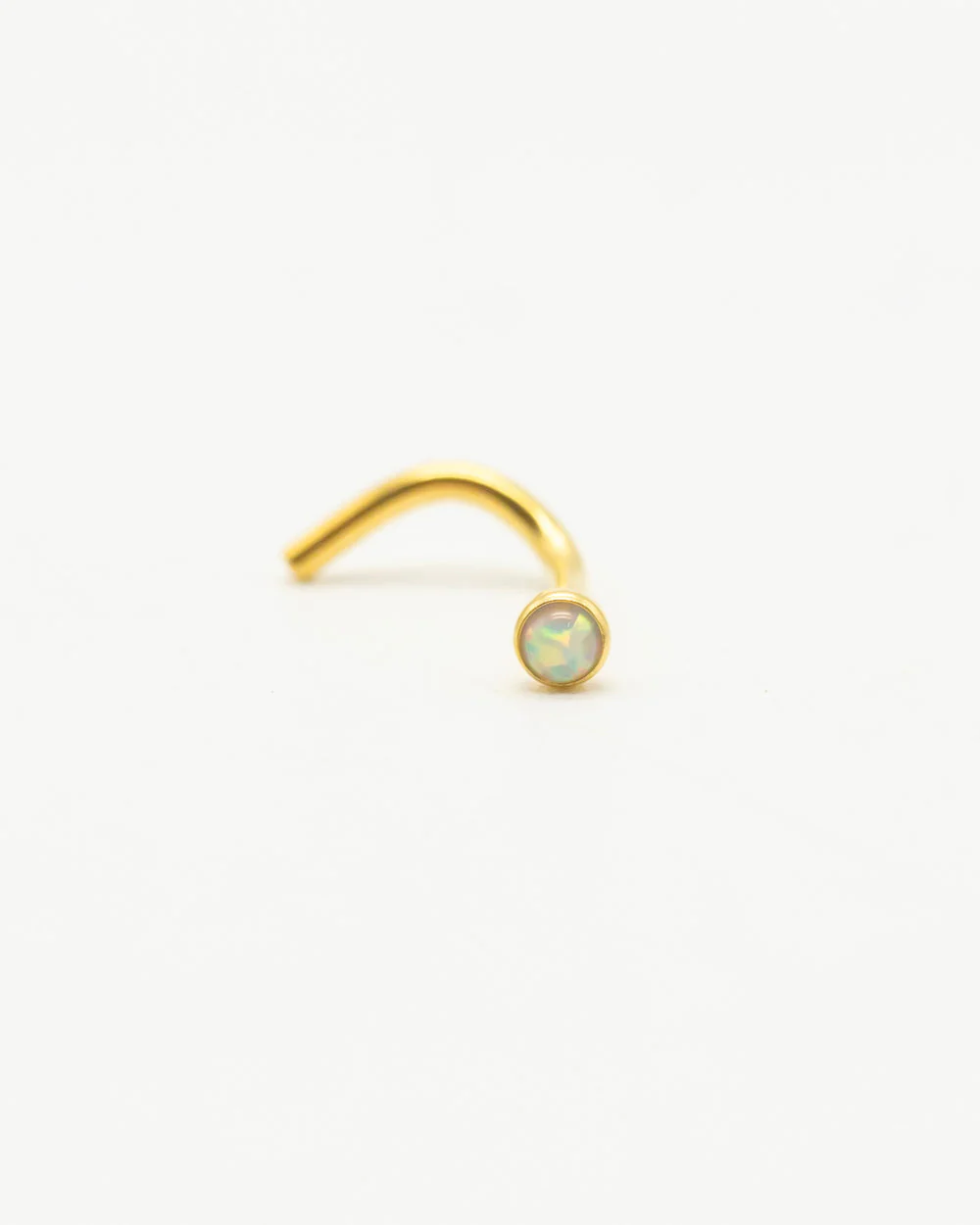 White Opal Bejewelled Gold Nose Stud - Image 2