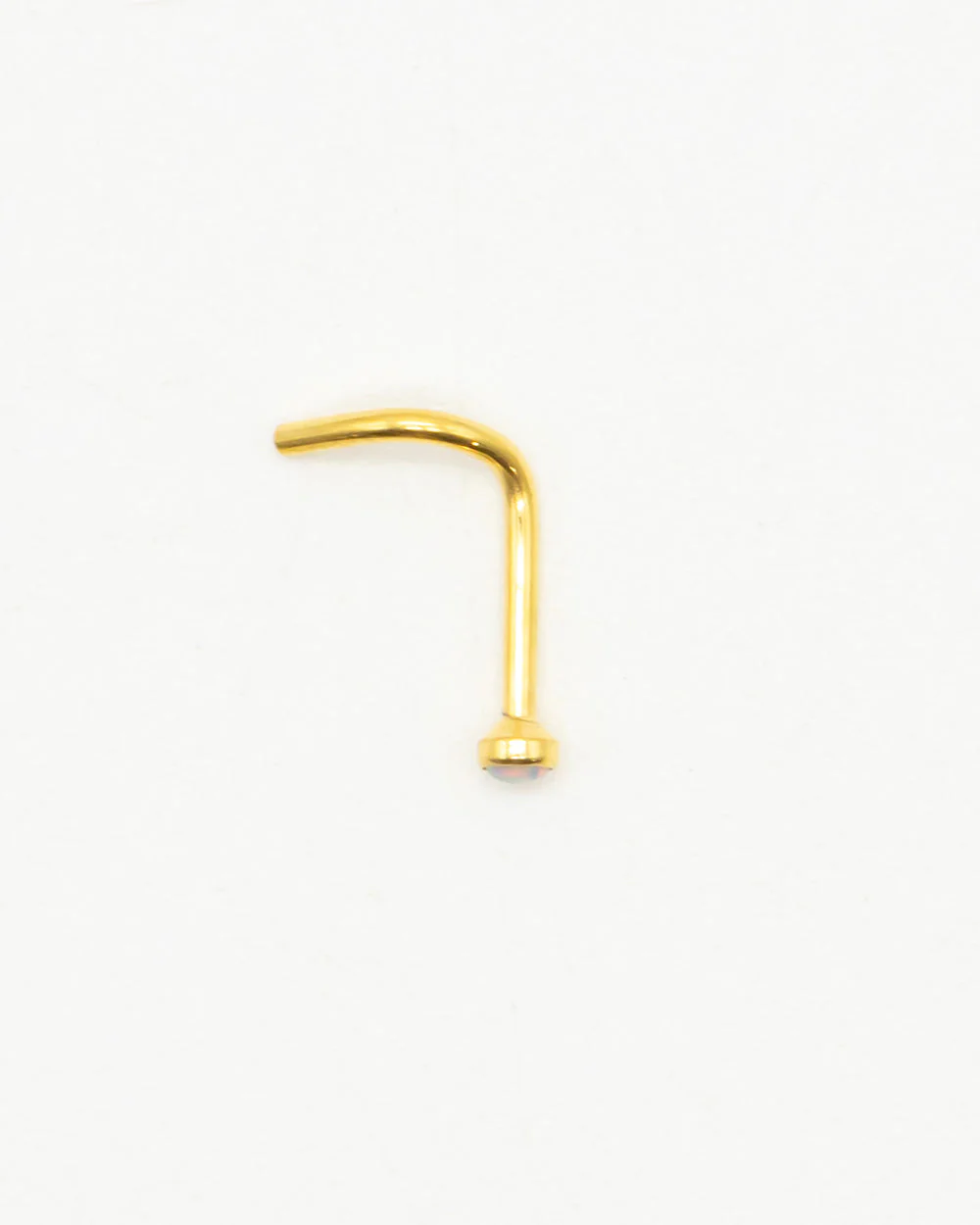 White Opal Bejewelled Gold Nose Stud - Image 3